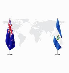 New Zealand And El Salvador Flags For Official