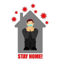 Stay At Home Man Inside House Coronavirus