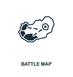 Battle Map Icon Monochrome Simple Line War Icon