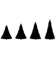 Black Christmas Trees Isolated On White