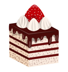 Cake Slice With Strawberry