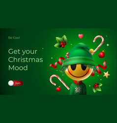 Christmas Web Banner With Christmas Ball Emoji