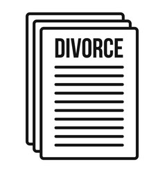 Divorce Papers Icon Outline Style