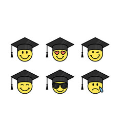 Graduation Emoji Sticker Set Messenger Icons