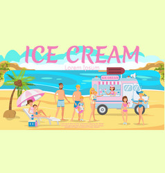 Ice Cream Truck On Beach