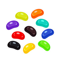 Set Of Cute Colorful Jelly Bean Candies