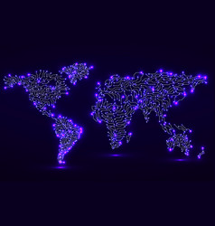 World Map Circuit Board Technology Background