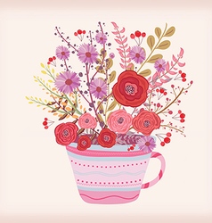 Creative With Teacup Full Of Watercolor Flowers