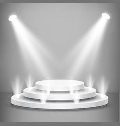 Round Stage Podium With Light Backdrop