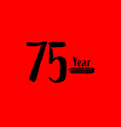 75 Years Anniversary Celebration Logo On Red