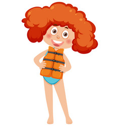 Little Girl Wearing Life Jacket