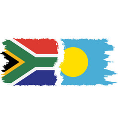 Palau And South Africa Grunge Flags Connection