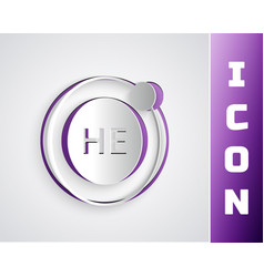 Paper Cut Helium Chemical Element Icon Isolated