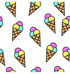 Icecream Cone Colored Seamless Background Pattern