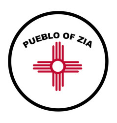 Circle Badge Indian Flag Zia Pueblo