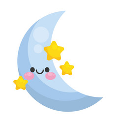 Half Moon Kawaii Sky Character