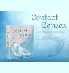 Package Box For Contact Lenses Mock-up