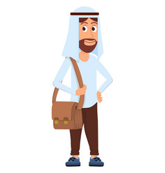 Saudi Man With Work Bag Muslim Person Character