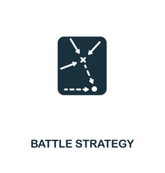 Battle Strategy Icon Monochrome Simple Line War