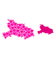 Pink Lovely Pattern Map Hubei Province