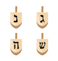 Set Of Hanukkah Dreidels Icons