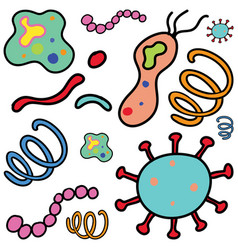 Virus And Bacteria Icons Seamless Pattern