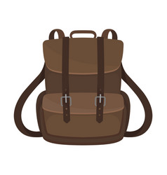 Big Brown Backpack On A White