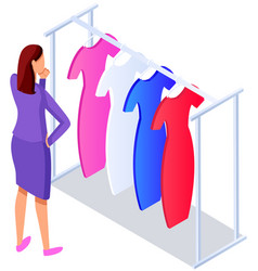 Choosing Clothes In Store Shopping Concept