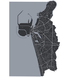 Colombo Map Detailed Black Map Of City