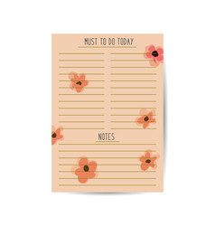 Cute Planner With Flowers To Do List Memo