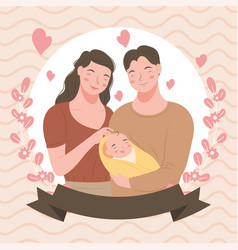 Korean Couple With Baby Card