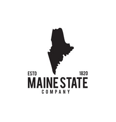 Maine State Outline Map Logo Design