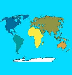 Map world oceans and continents on a flat Vector Image