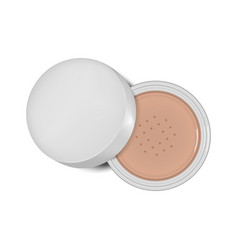 Open Jar Of Makeup Loose Setting Powder Top View