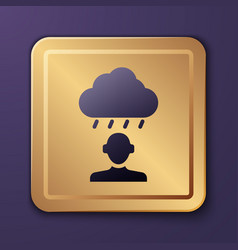 Purple Depression And Frustration Icon Isolated On