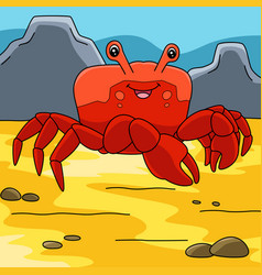 Red Jamaican Crab Cartoon Colored