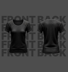 Tshirt Black Woman Template Shirt Front Back