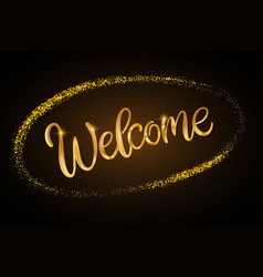 Welcome Glitter Text Shiny Sparkle 3d Gold