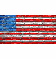 American Betsy Ross Flag On A Brick Wall