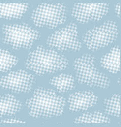 Halftone Clouds Sky Seamless Pattern