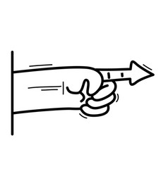 Cartoon Hand Pointing Finger In A Shape Of Arrow