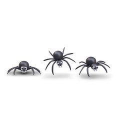 Collection With Black Spiders In Different