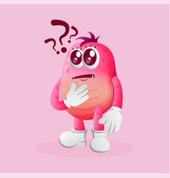 Cute Pink Monster Asking Questions