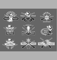 Wild West Logo Sheriff Retro Symbols Collection