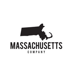 Massachusetts Map Outline Logo Design