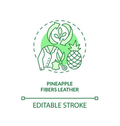 Pineapple Fibers Leather Green Concept Icon