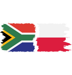 Poland And South Africa Grunge Flags Connection