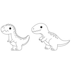 Cute Velociraptor And Tyrannosaurus Rex Dinosaur