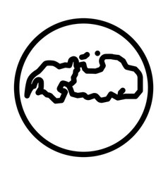 Laurasia Earth Continent Map Line Icon