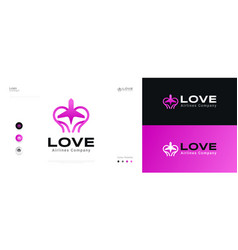 Love Plane Logo Design In Pink Gradient Concept